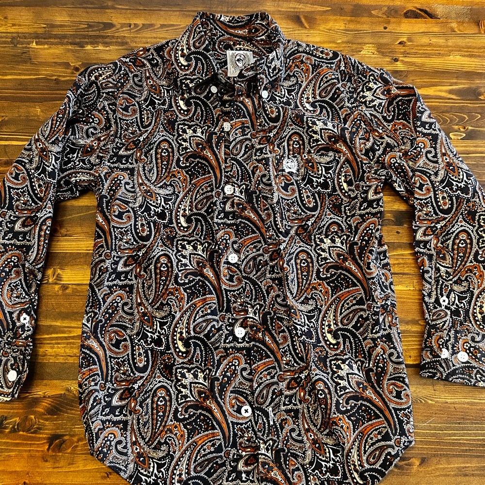 Cinch Paisley Button Down Shirt - Black, Brown, White